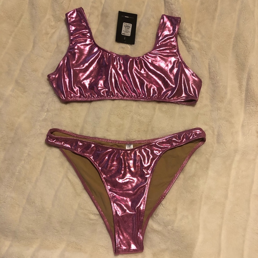 Metallic pink bikini